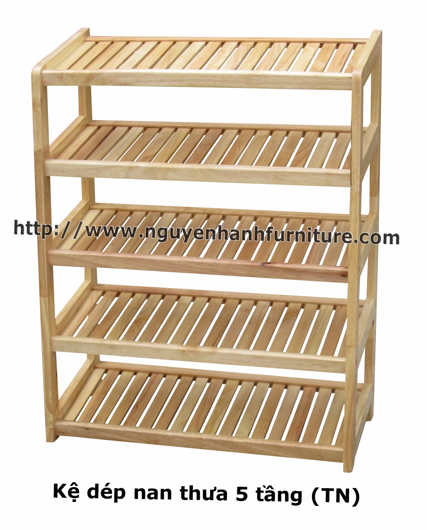 Name product: Shoeshelf 5 Floors with sparse blades (Natural) - Dimensions: 62 x 30 x 82 (H) - Description: Wood natural rubbe